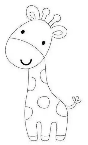 长颈鹿简笔画长颈鹿简笔画彩色可爱