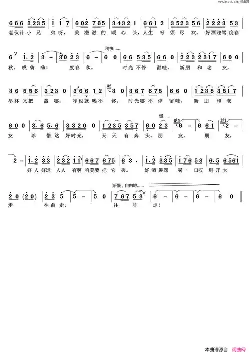 好朋友常聚首简谱-陆树铭演唱-陆树铭/陆树铭词曲1