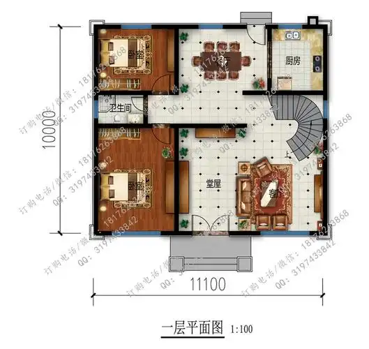 120平方米2022年流行网红款农村三层欧式别墅设计图