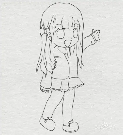 q版漫画小女孩简笔画