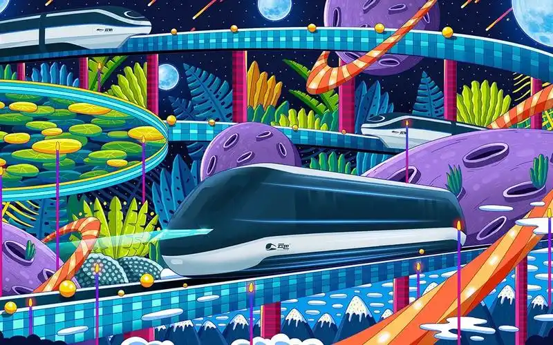 【板绘】《未来城市》高饱和度商业创意插画