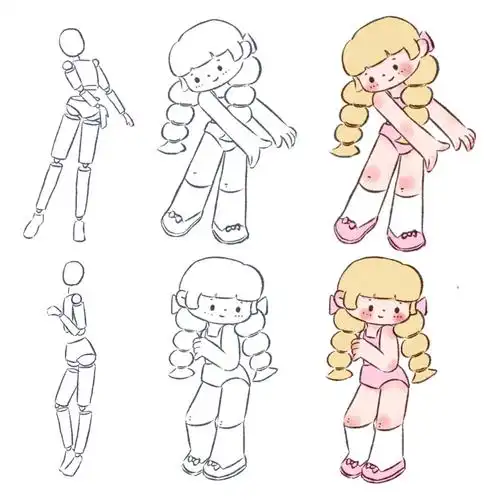 画两个小可爱嘻嘻#画画的日常  #速写人物  #速涂  #人体  #插画学习