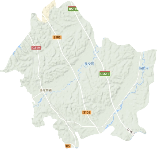 赫山区高清地形地图,赫山区高清谷歌地形地图