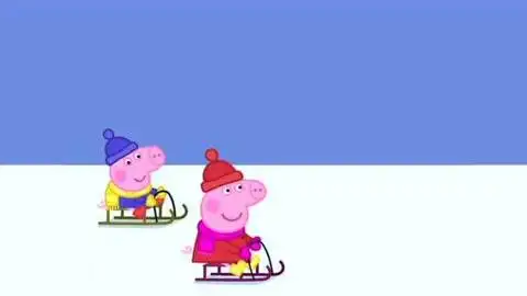 [母婴]小猪佩奇涂色绘画:佩奇乔治和小象艾米丽准备坐雪橇去送信