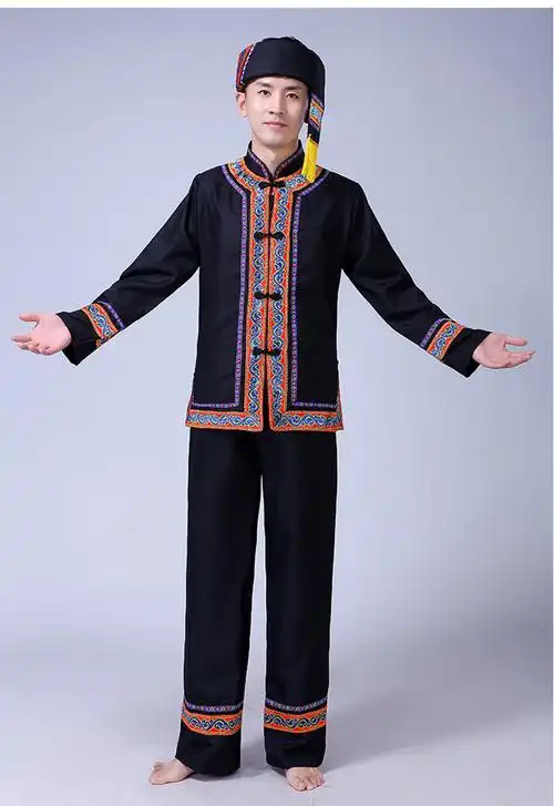 【民族过节特色表演服】新款贵州苗族演出服男少数民族壮族儿童表演