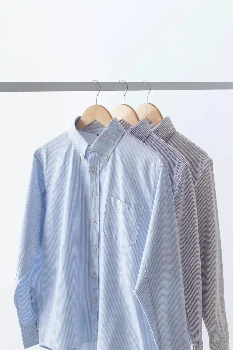 日系条纹衬衫长袖