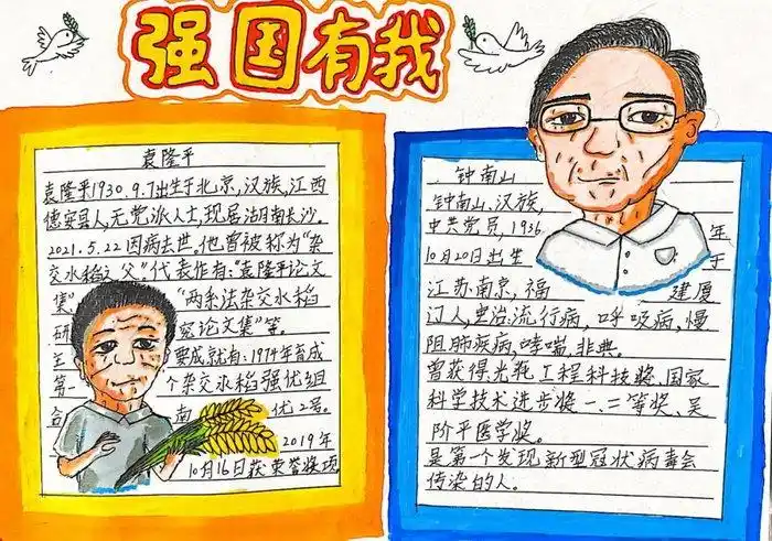 为国家富强而奋斗的杰出人物袁隆平手抄报