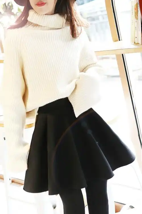 高腰a字裙大码百褶裙伞裙短裙子冬女太空棉蓬蓬裙半身裙秋冬新款