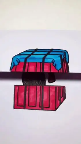 教你画一个能打开的空投箱,吃鸡装备都在里. 来自简笔画 - 微博