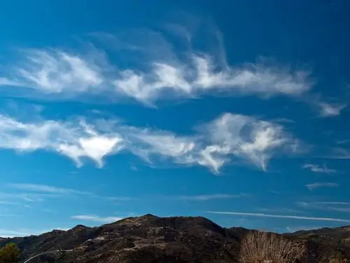 cirrus clouds with "fall streaks.