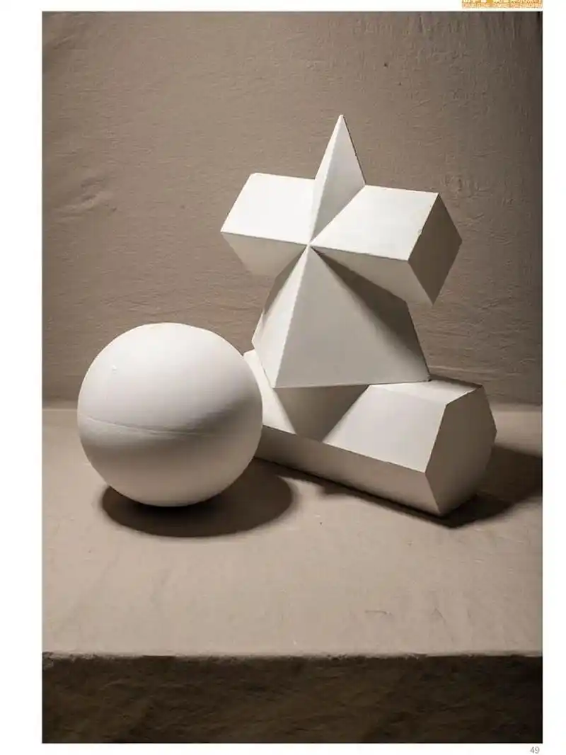 素描几何体组合写生训练素材