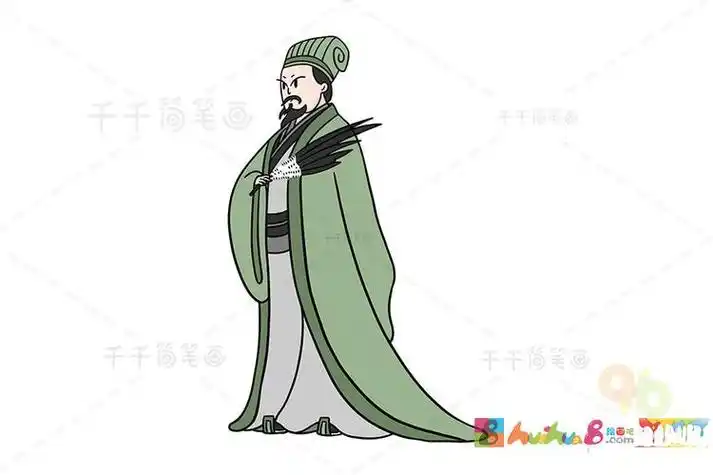 三国诸葛亮简笔画卡通