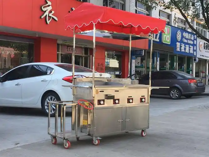 燃气烧烤鸡蛋灌饼串路边手推车涮串煤气串串街边烧烤车