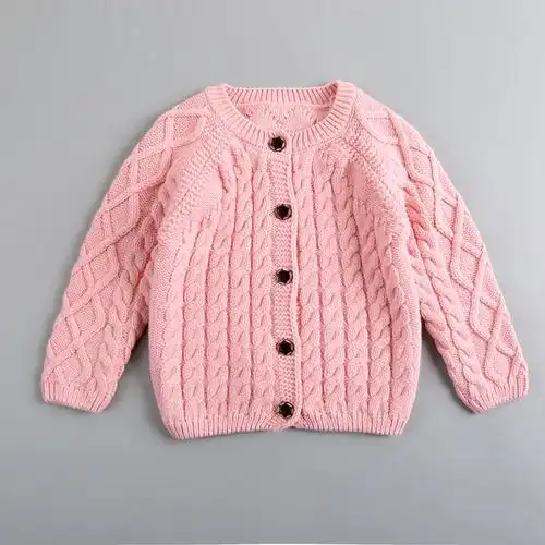 2岁儿童麻花毛衣1—3岁女宝宝婴儿针织衫复古开衫外套春秋装加厚