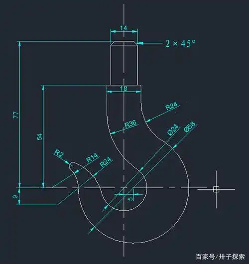 cad绘制吊钩,非常简单,你还不会吗?