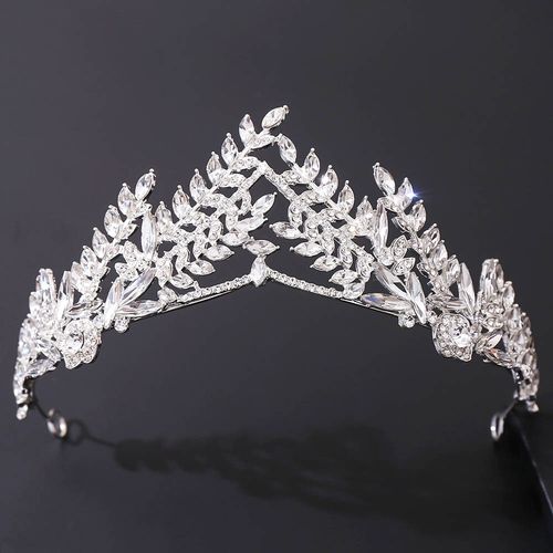 新款麦穗皇冠 欧美镶钻大气女王王冠结婚写真造型配饰品新娘发箍