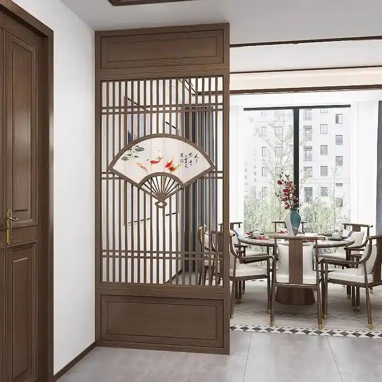 实木中式办公室屏风玄关隔断客厅进门卧室.