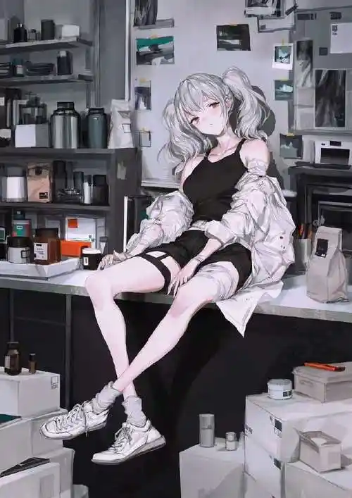 日系动漫酷酷的小姐姐插画图片作品