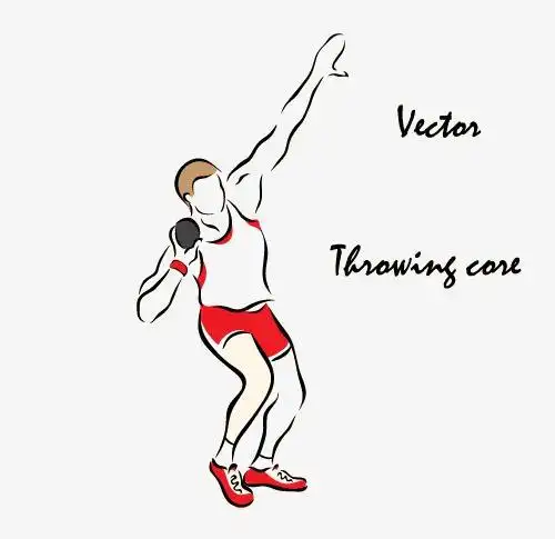 卡通铅球运动员