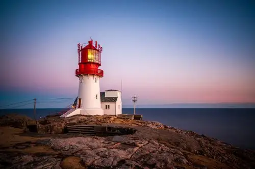 挪威海岸的灯塔