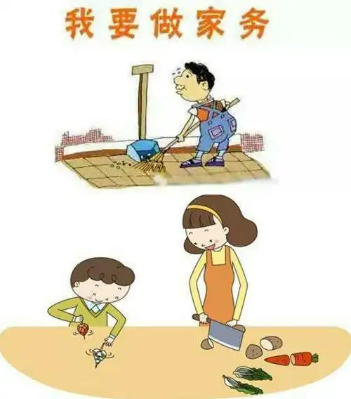 适当参加家务劳动,如打扫房间,买菜做饭,洗衣洗碗,并能持之以恒.