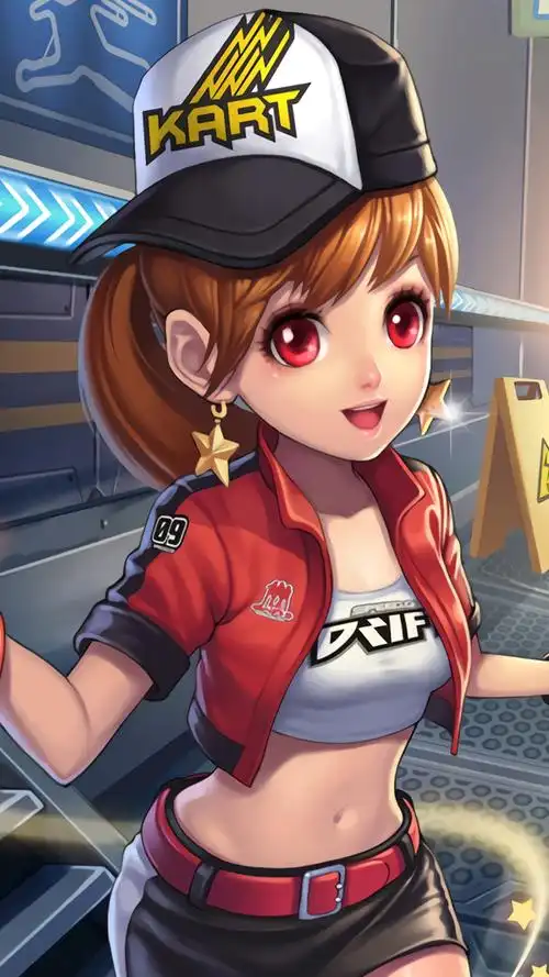 qq飞车代言人小橘子安卓手机壁纸qq飞车小橘子卡通美女游戏人物