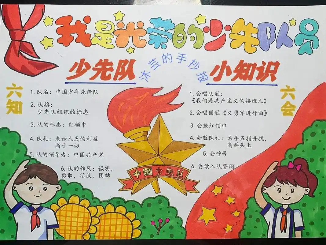 少先队小知识97手抄报来啦 线稿有木有宝子们需要的