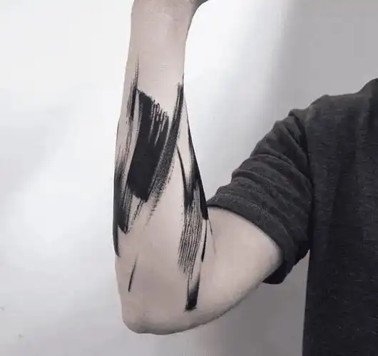 水墨花纹身图水墨花臂纹身