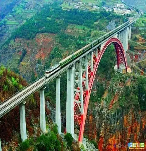 贵州水柏铁路北盘江大桥(第一座铁路钢管砼拱桥)图文欣赏