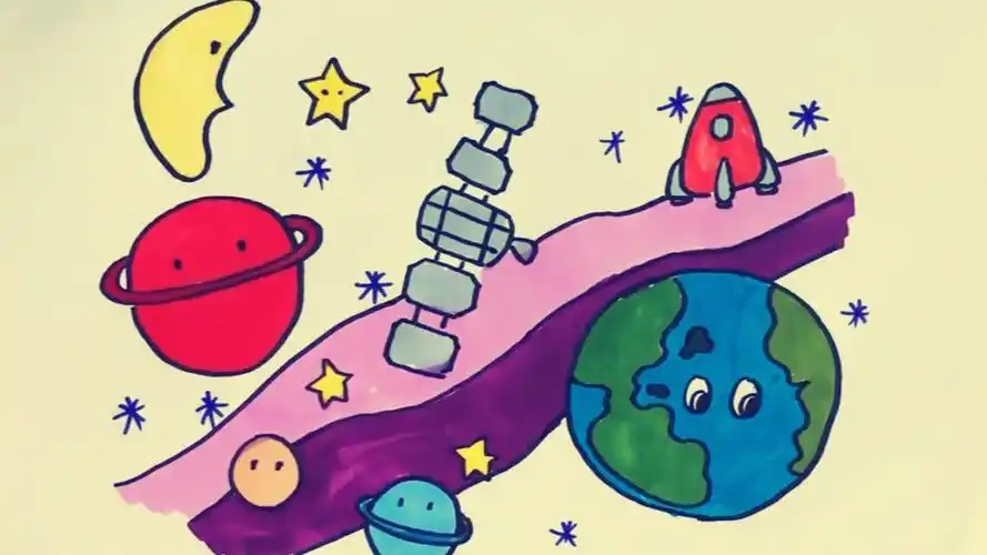 宇宙简笔画怎么画