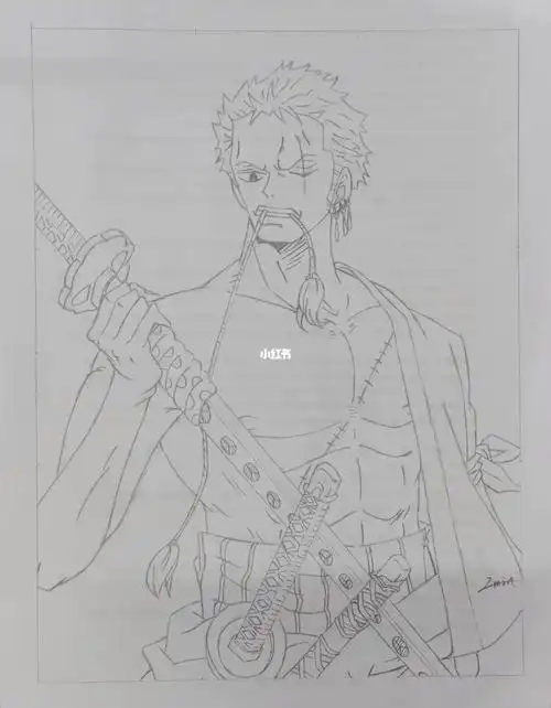 临摹海贼王人物角色day2罗罗诺亚索隆