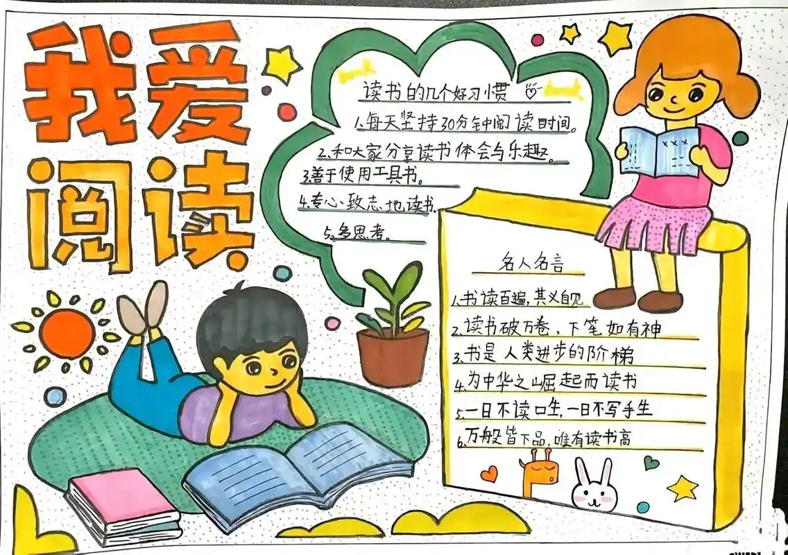 读书 #读书小报 #我爱阅读手抄报 #开学准备 - 抖音