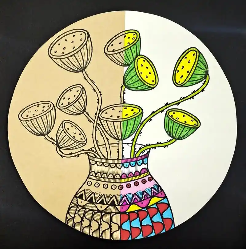 简笔画 莲蓬#手绘 #画画 #线描 #一 - 抖音