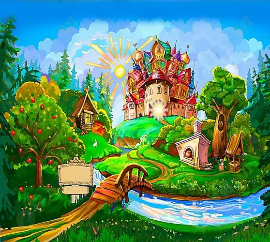 趣味卡通城堡景色高清图片下载