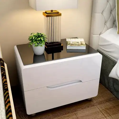 床头柜简约现代北欧床头柜白色烤漆卧室简易经济型收纳柜组装