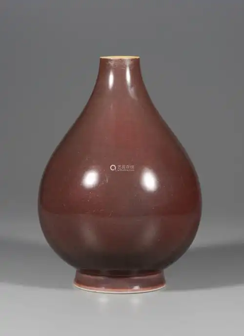 清道光霁红釉玉壶春瓶