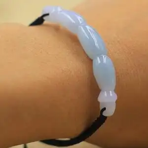 玉莲藕手链手工编织天然翡翠缅甸玉石弯莲藕节手绳简约时尚饰品