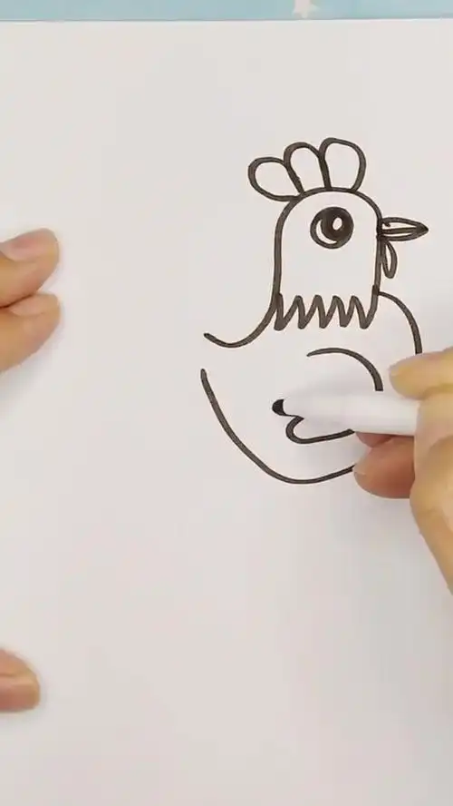 用数字5画大公鸡,大家喜欢什么颜色就涂什么颜色哦,简笔画!
