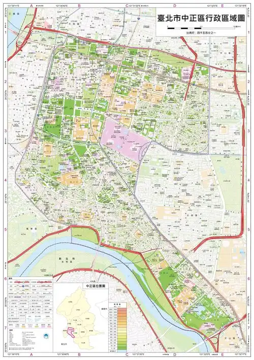 台湾省"地区"台北市(区,县级)行政区划超详细全要素地理地图