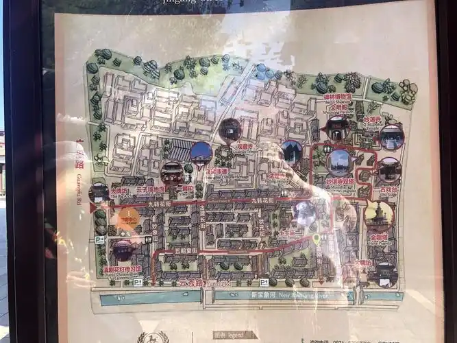 官渡古镇的平面图,我们其实只逛了很小一块地方,时间来不及了