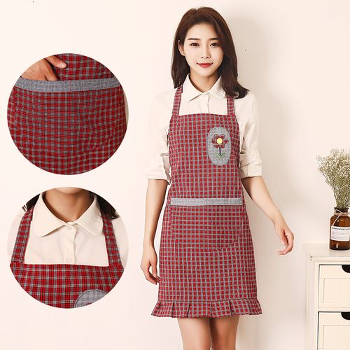纯棉韩版围裙裙子厨房做饭家用防水防油可爱围裙