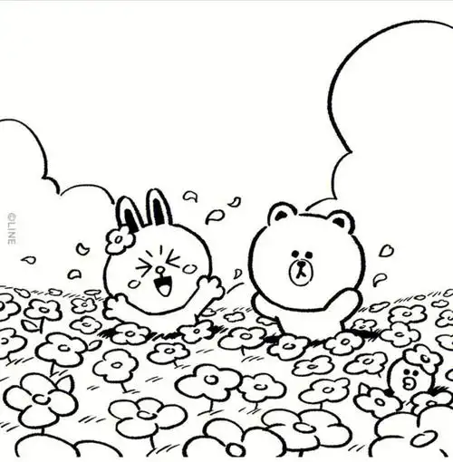 我是line脑残粉  #布朗熊  #可妮兔  #简笔画教程  #line friend