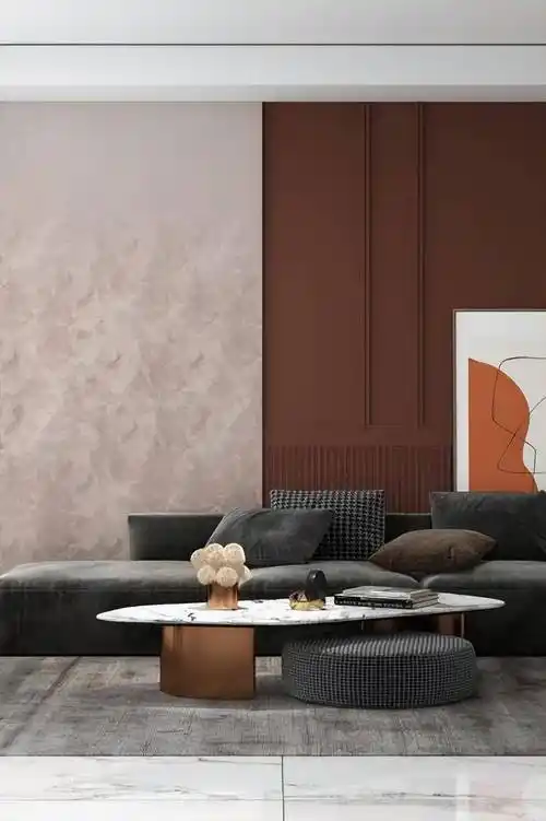 效果高雅中充满温馨浪漫外有颜,内有料美涂士天鹅绒艺术漆健康无污染