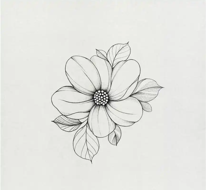 抖音图文来了 小素花手稿 妥妥的小清新 #素花 #纹身设计 - 抖音