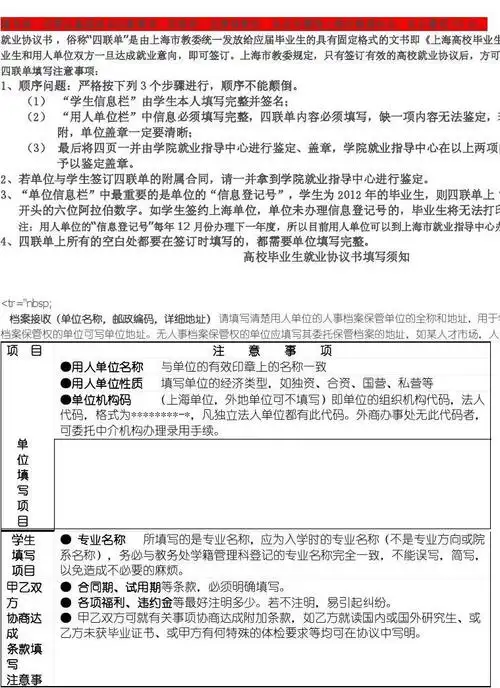 《四联单》填写说明