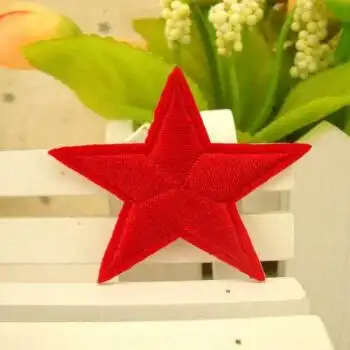 多色五角星刺绣小号布贴衣服鞋帽装饰贴花补丁贴布衣服贴徽章 红色