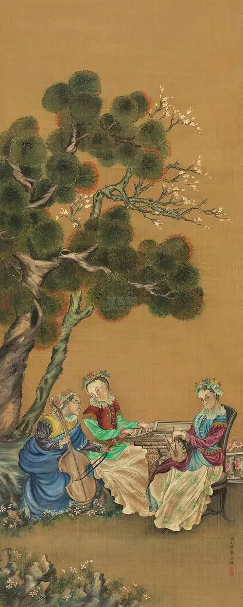 郎世宁《洋楽合奏图》