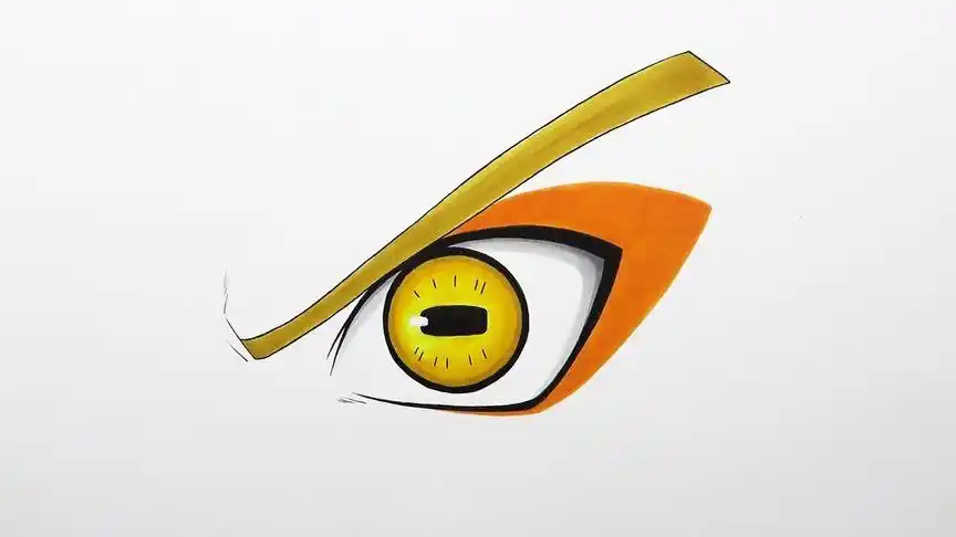 火影忍者漩涡鸣人仙人模式的眼睛手绘全程