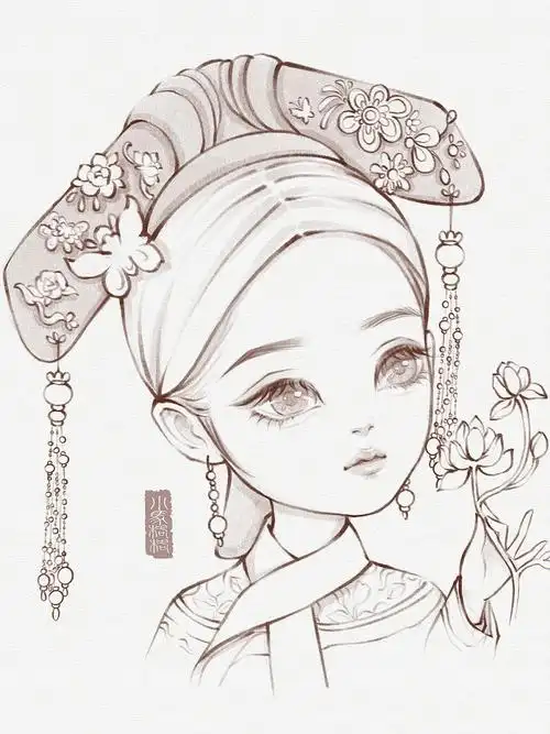 宜喜宜嗔#procreate  #画画  #q版  #佳儿团练  #甄嬛传  #瑛贵人