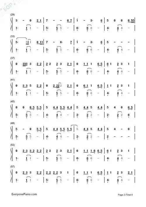 love-lana del rey双手简谱预览2